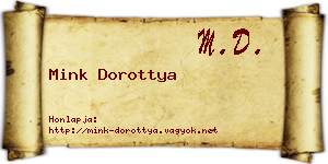 Mink Dorottya névjegykártya